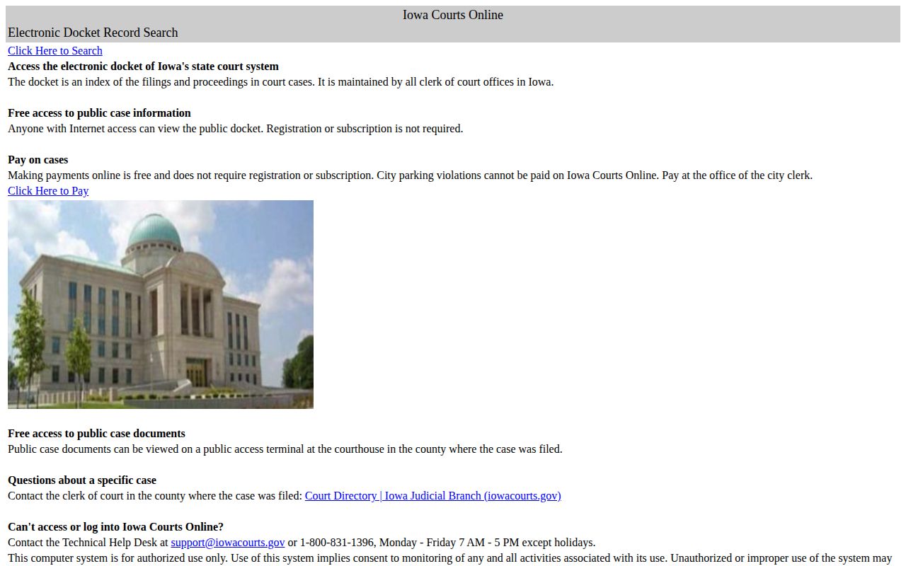 Iowa Courts Online Louisa County arrest case search